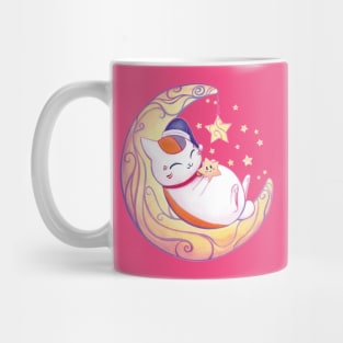 Nyanko Sleeping on Starry night Mug